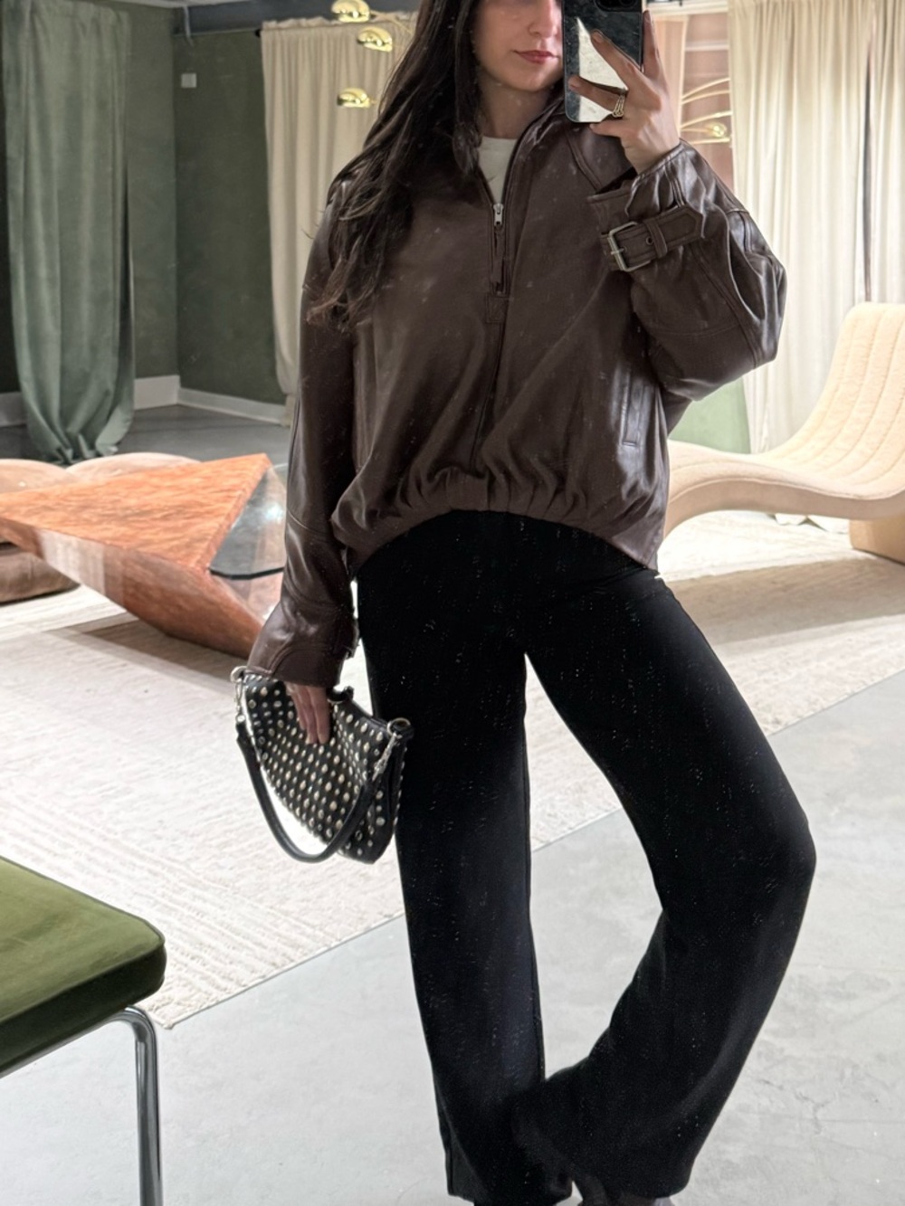 Free People Sonny Leather Pullover Jacket - Picture 2 of 7